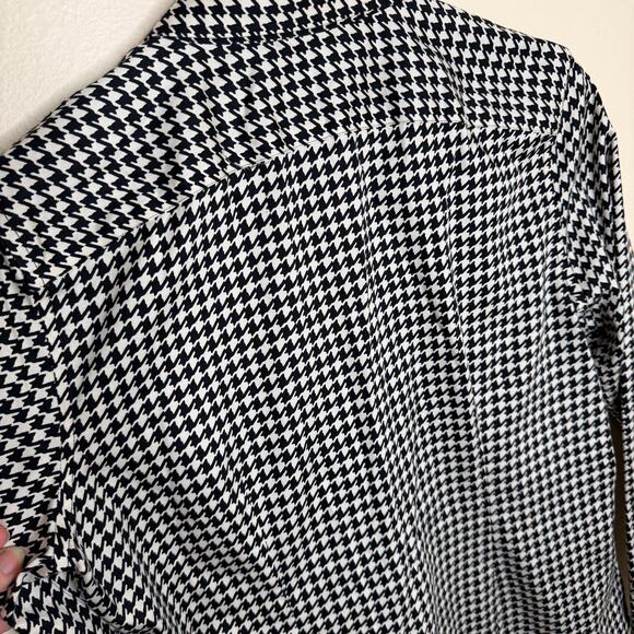 Lauren Ralph Lauren Black White Houndstooth Button-Down Non-Iron Shirt Large - Picture 6 of 9